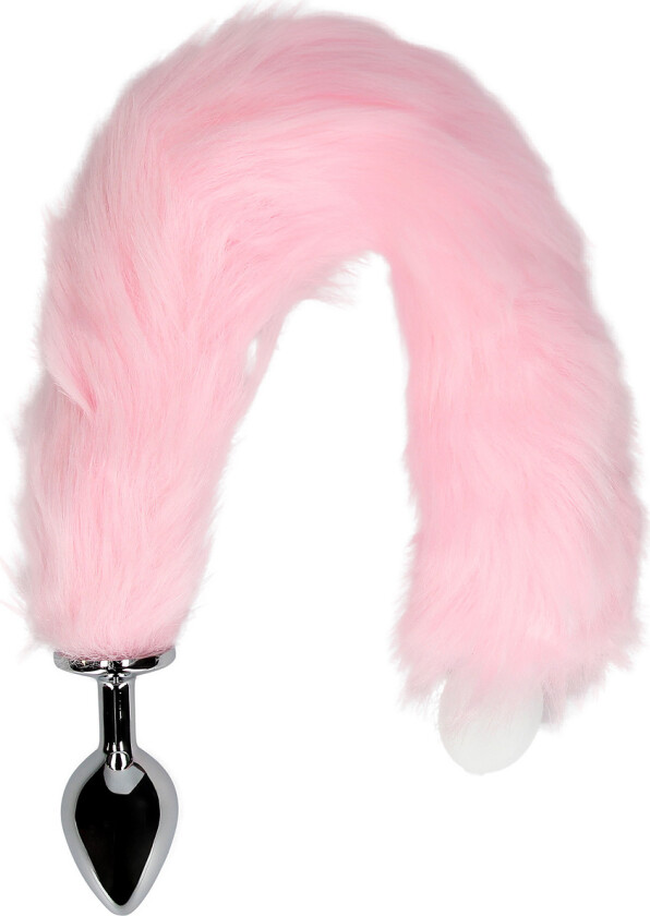 Ouch!: Light-up Fox Tail with Metal Butt Plug, rosa
