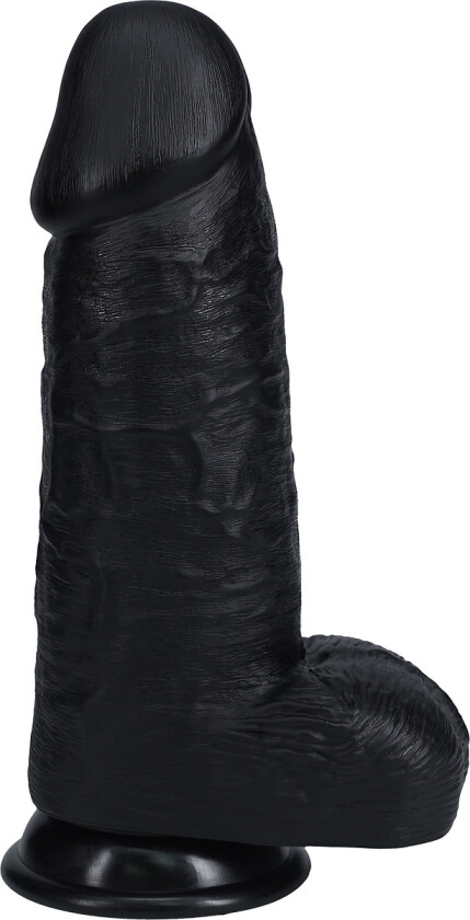 RealRock: Extra Thick Realistic Dildo, 25 cm, svart