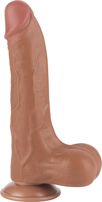 LoveToy: Sliding-Skin Dildo, 22 cm, brun