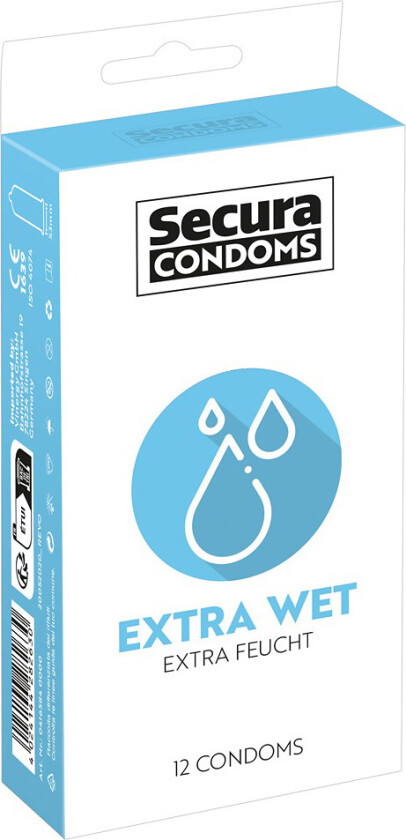 Secura: Extra Wet, Kondomer, 12 stk