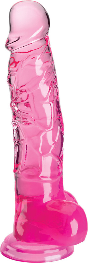 King Cock Clear: Dildo with Balls, 22 cm, rosa