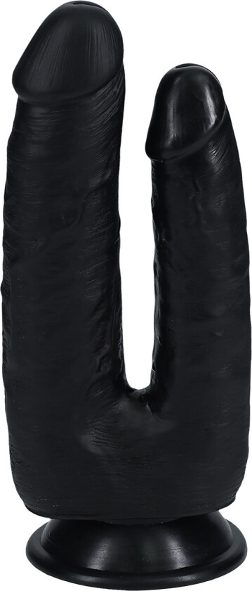 RealRock: Double Trouble Realistic Dildo, svart