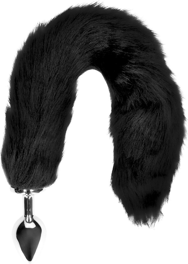 Ouch!: Fox Tail with Metal Butt Plug, svart