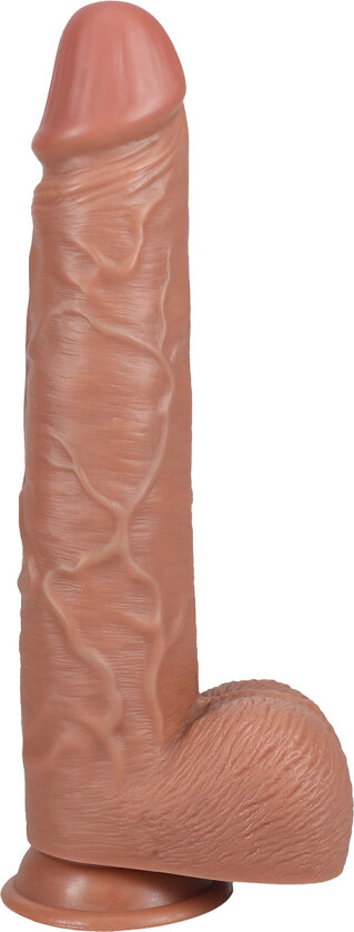RealRock: Extra Long Realistic Dildo, 33 cm, mørk