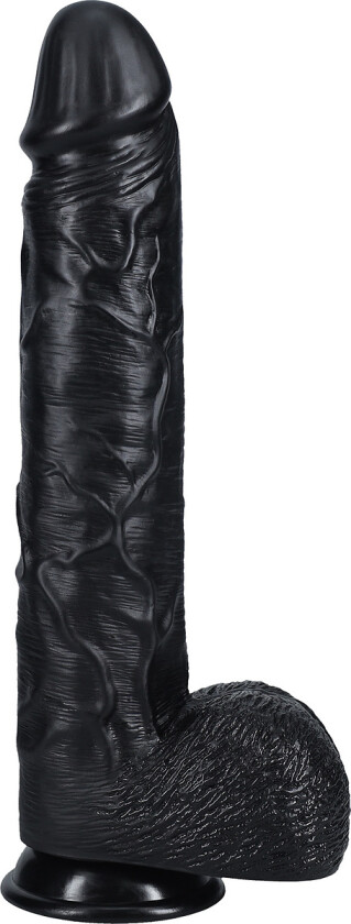 RealRock: Extra Long Realistic Dildo, 33 cm, svart