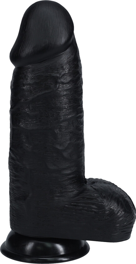 RealRock: Extra Thick Realistic Dildo, 23 cm, svart