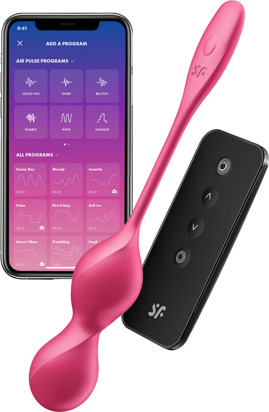Satisfyer Connect: Love Birds 2, Vibrating Kegel Balls, rosa