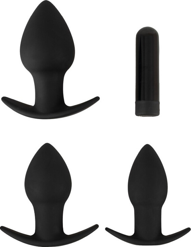 Black Velvets: Butt Plug Set, 3 Plugs & 1 Bullet