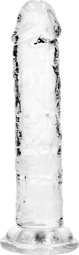 RealRock: Crystal Clear Straight Realistic Dildo, 14.5 cm, gjennomsiktig