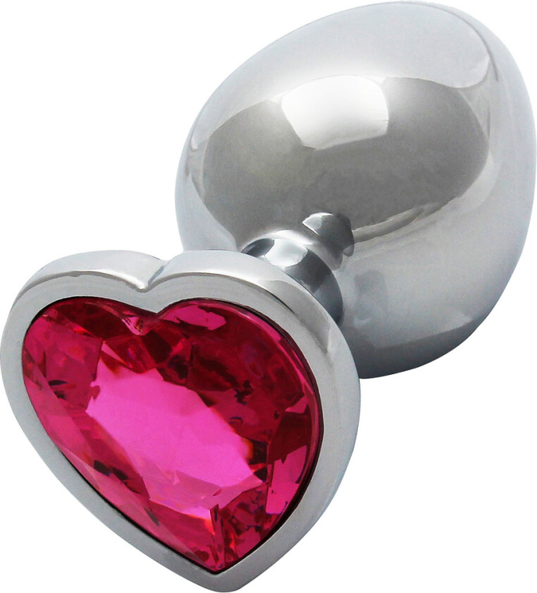 Ouch!: Heart Gem Metal Butt Plug, large, sølv