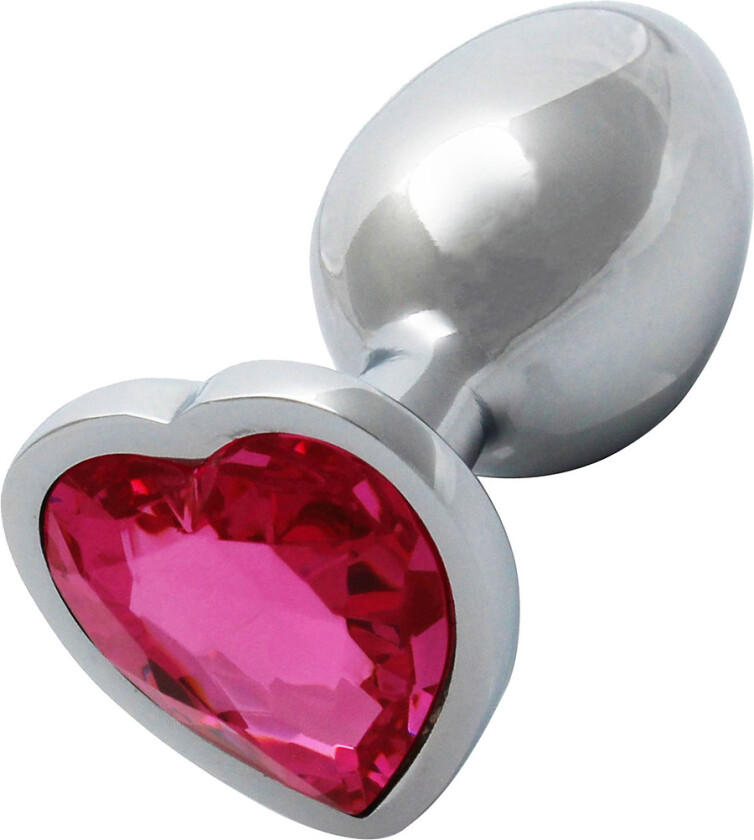 Ouch!: Heart Gem Metal Butt Plug, small, sølv