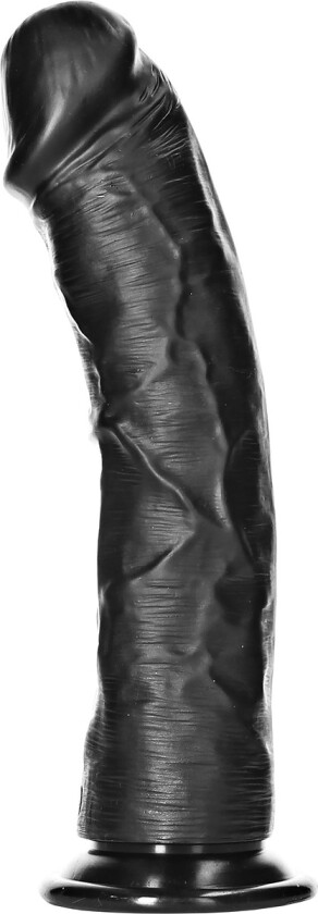 RealRock: Curved Realistic Dildo, 23 cm, svart