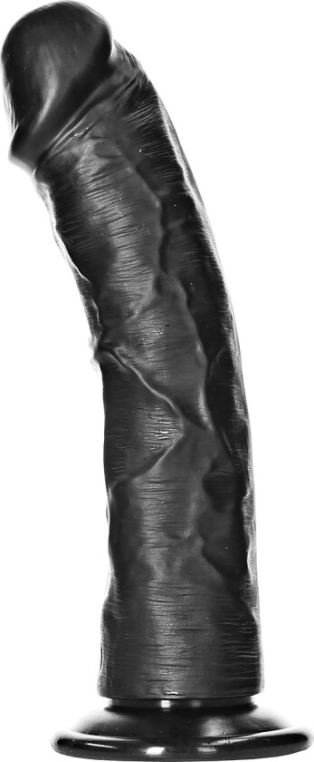 RealRock: Curved Realistic Dildo, 20.5 cm, svart