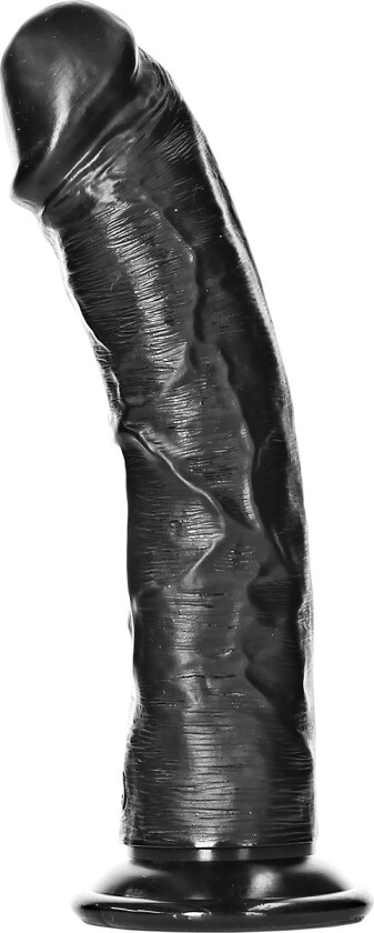 RealRock: Curved Realistic Dildo, 18 cm, svart