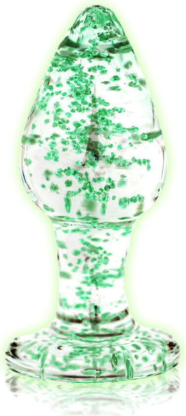 Ouch! Glow in the Dark: Glass Butt Plug, medium