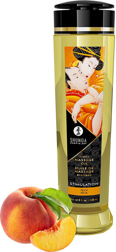 Shunga: Erotic Massage Oil, Stimulation Peach, 240 ml