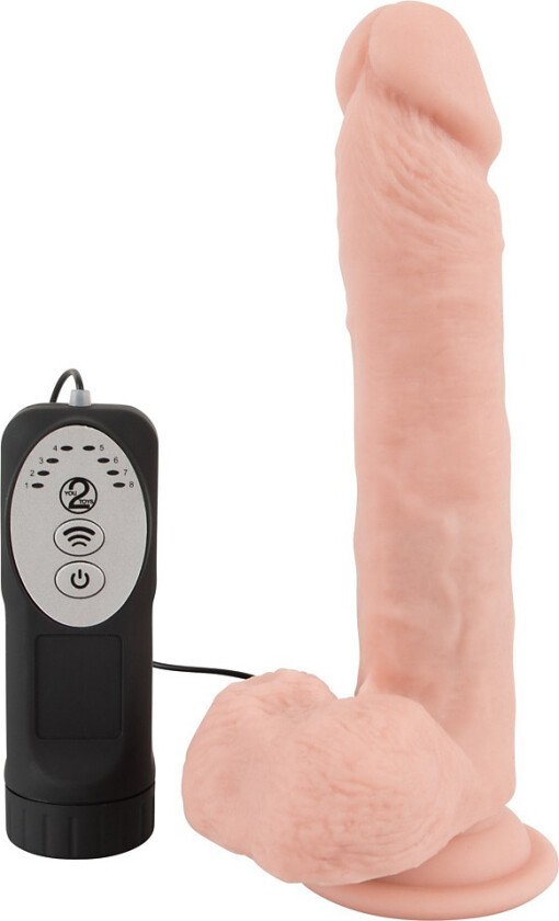 You2Toys: Medical Silicone Vibrator, Vibrating and Thrusting, 21 cm