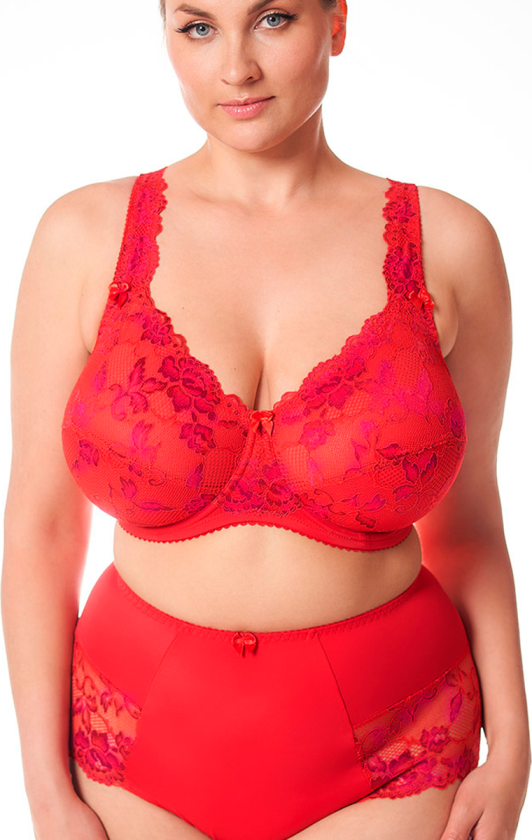 Beate Luxury Full Lace BH med spiler, rød, Størrelse: 110F, Kvinner