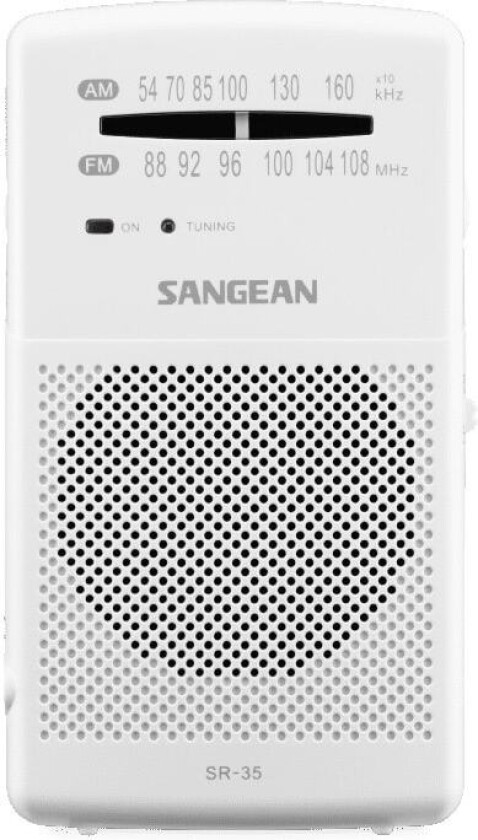 Bilde av SR-35 bærbar analog radio (hvit)