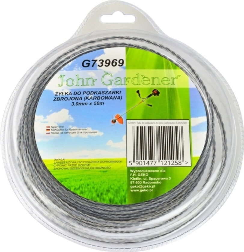 Geko Forsterket (Korrugert) Trimmerlinje 3,0Mmx50m(20)