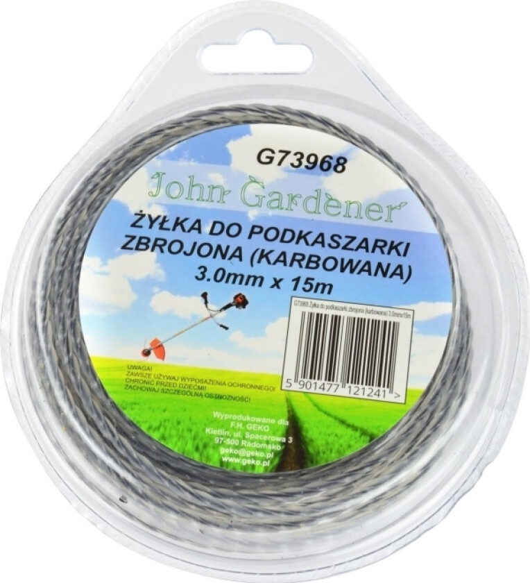 Geko Forsterket Trimmerlinje (Korrugert) 3,0 Mmx15 M (80)