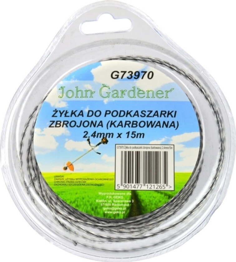 Geko Forsterket (Korrugert) Trimmerlinje 2,4Mmx15m (80)
