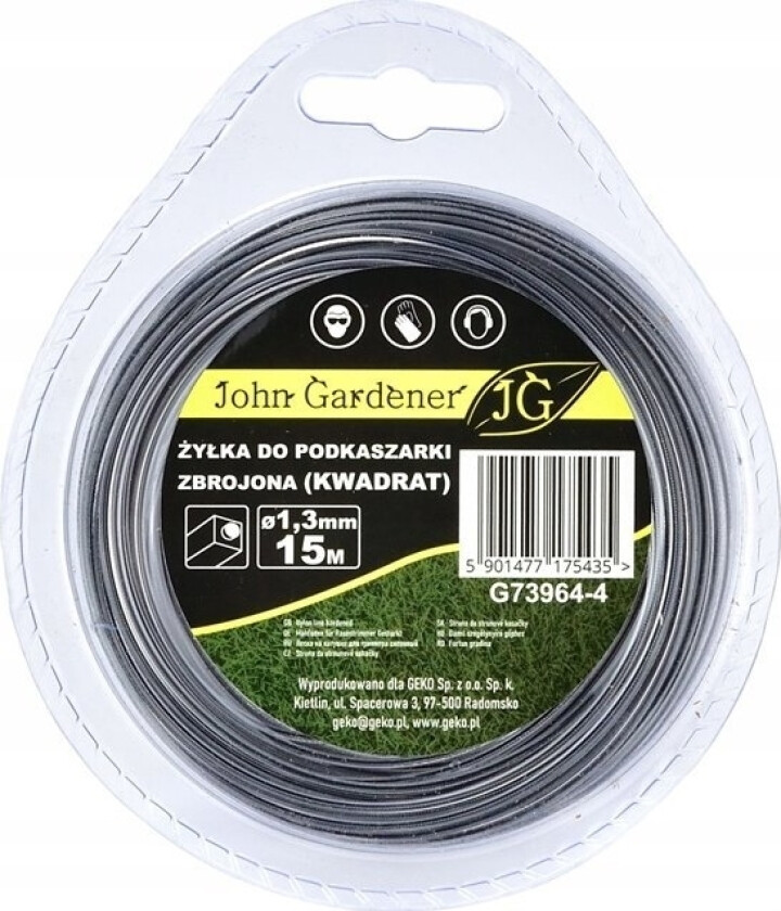 Geko Forsterket Trimmerlinje (Firkantet) 1,3Mmx15m (10/120)