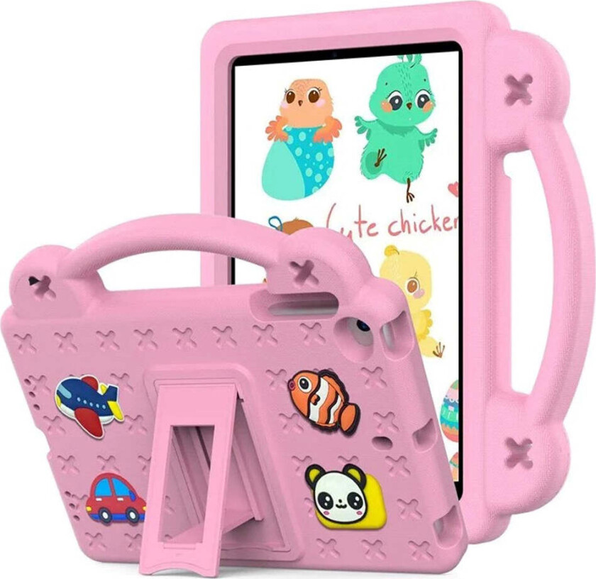 - iPad Mini (2019/2015/2014/2013/2012) Barnedeksel m. Stativ & Håndholder - Rosa