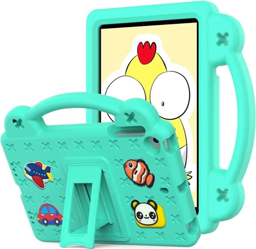 - iPad Mini (2019/2015/2014/2013/2012) Barnedeksel m. Stativ & Håndholder - Grønn