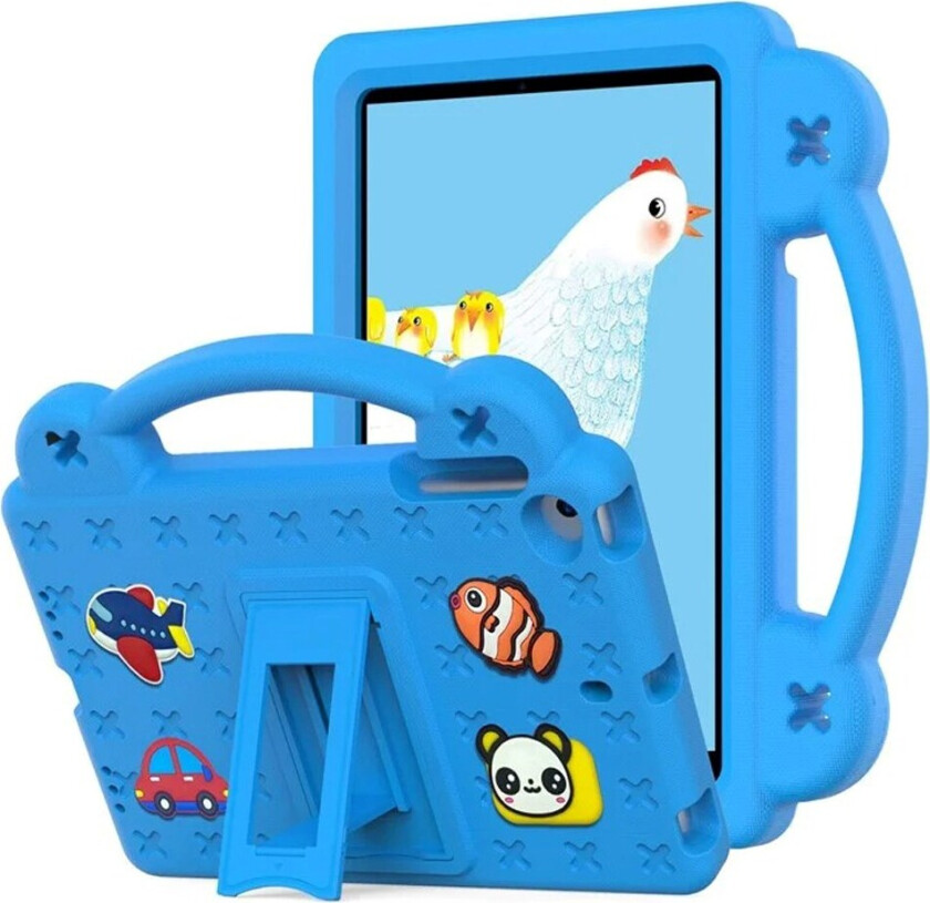 - iPad Mini (2019/2015/2014/2013/2012) Barnedeksel m. Stativ & Håndholder - Blå