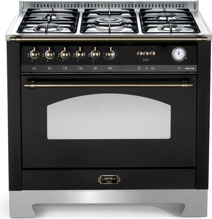 Komfyr - Dolce vita 90 cm (1 gasovn) (Svart/Bronse) Gass