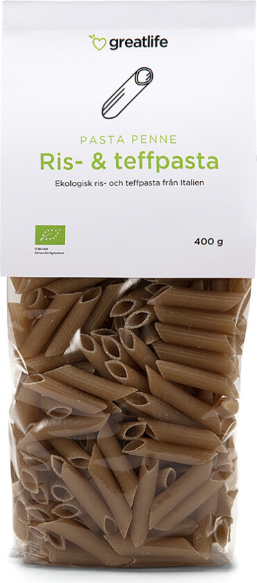 Glutenfrie ris- og teffpasta penne – EKO