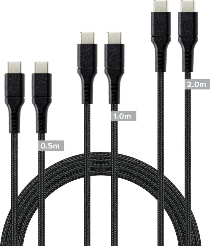 Bilde av - USB-C to USB-C Cable Set, black