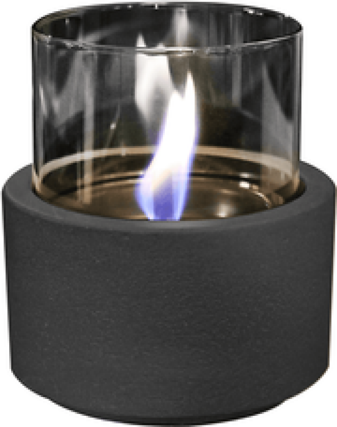 BORDLYKT 12CM SVART LILLY  GLASS