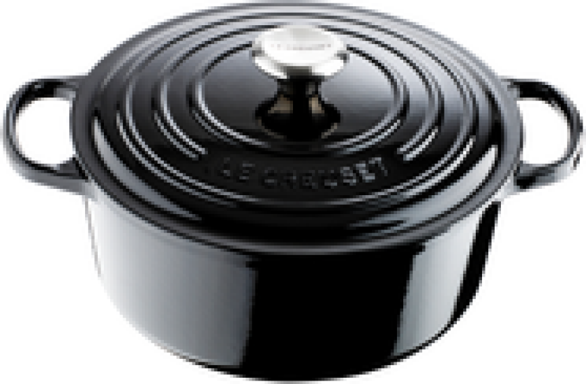 STØPEJERNSGRYTE  RUND SIGNATUR BLANK SORT 5,3L 26CM