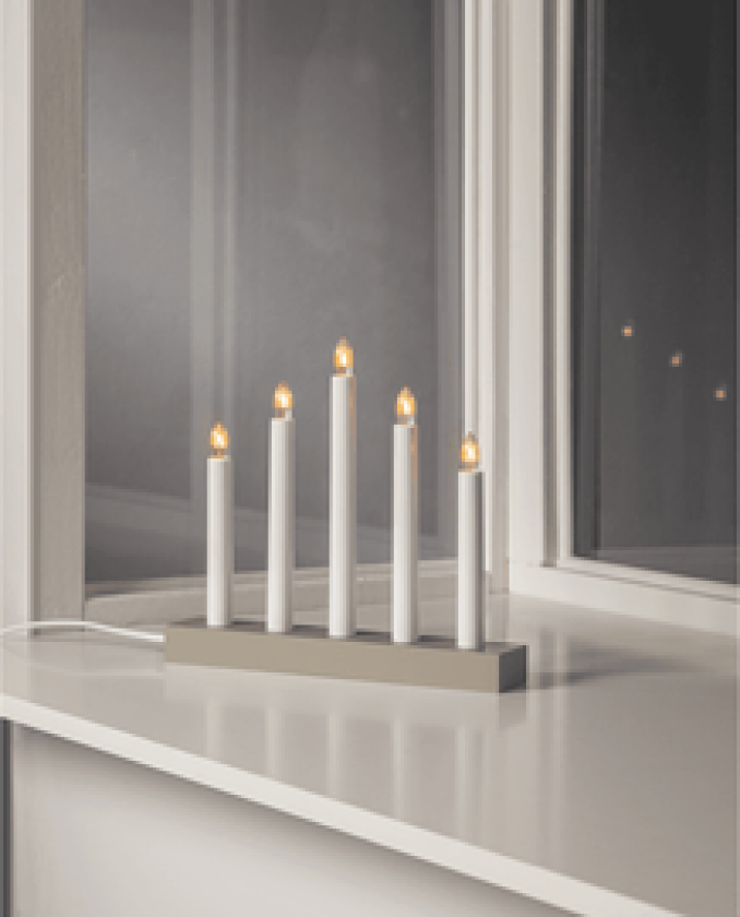 Adventstake INEZ 5 lys beige