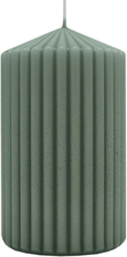 Kubbelys med riller 7x12cm antikkgrønn