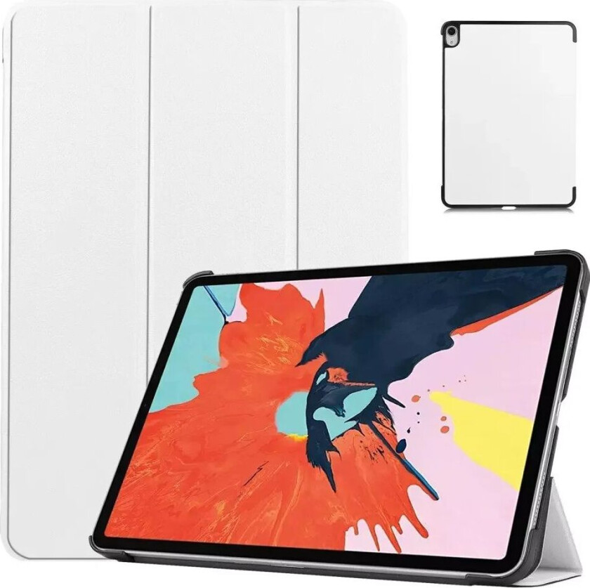iPad Air (2022/2020) Tri-fold Skinn Flip Deksel Hvit