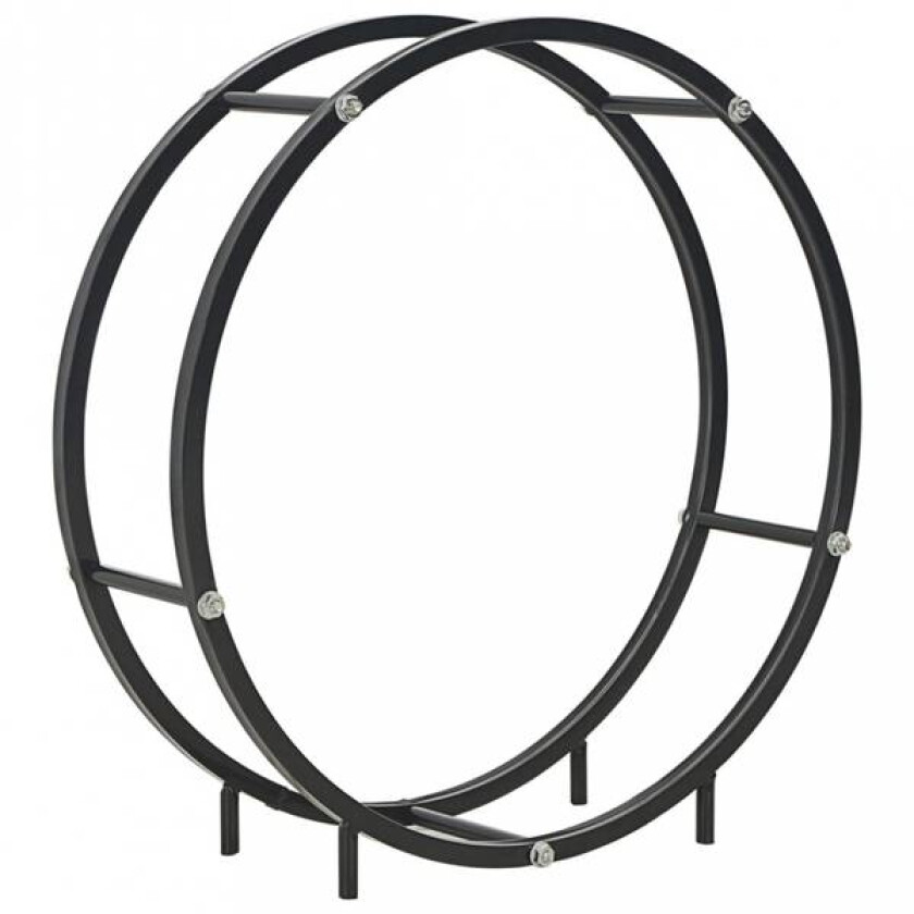 Vedstativ 70x20x70 cm stål - sort