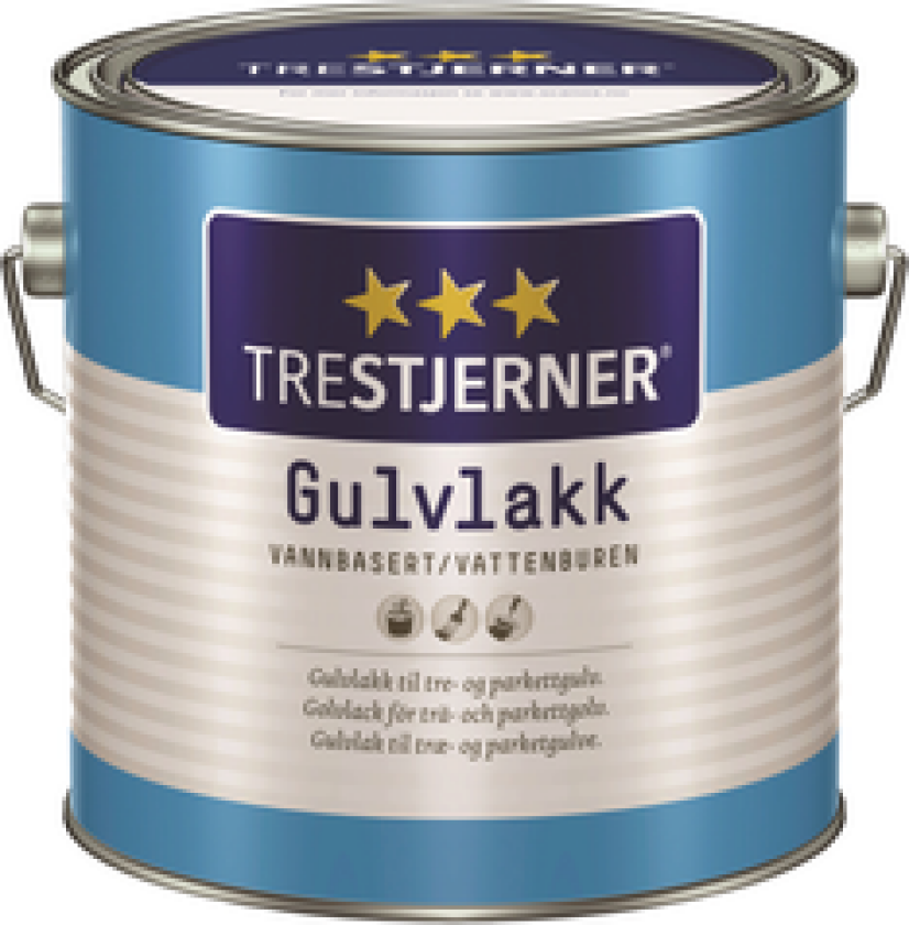 Gulvlakk vannbasert Halvblank 3l