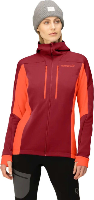 Women's Trollveggen Powerstretch Pro Zip Hood S, Rhubarb