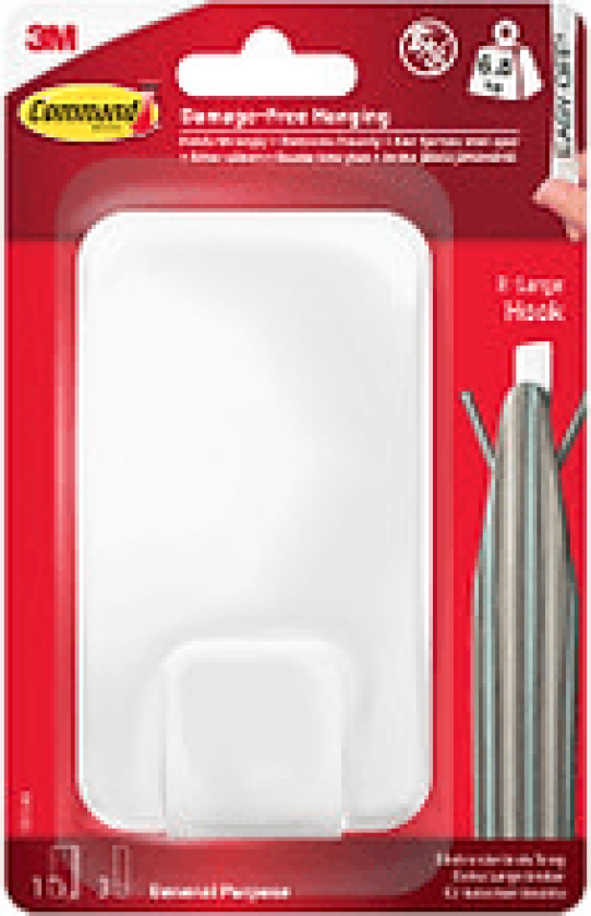 Bilde av Avlastningskrok 17011 XL 6,8kg hvit - 1 krok 3 strips