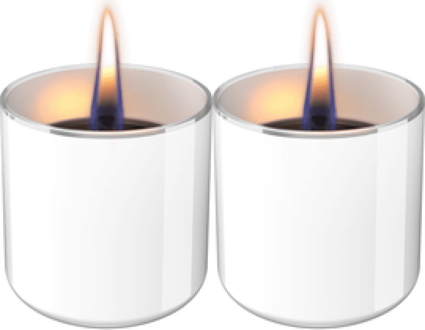 Bilde av BORDLYKT 8CM 2STK HVIT LILLY GLASS