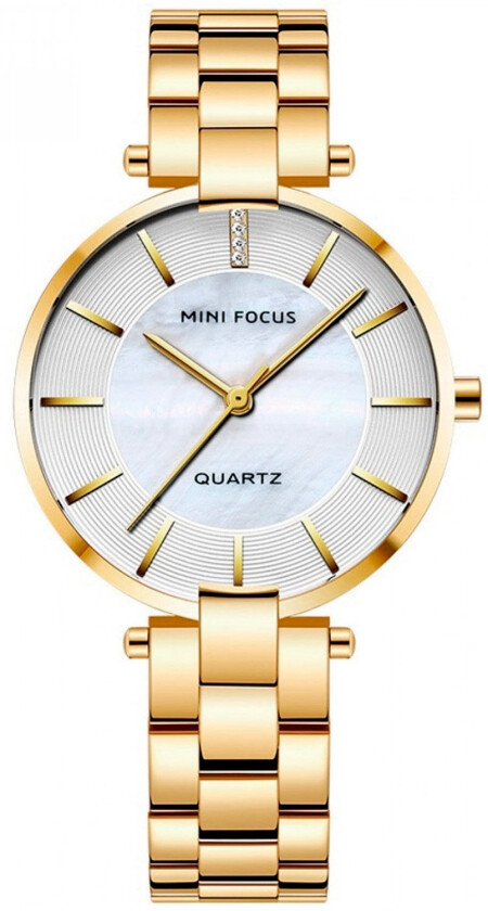 MF0224 Golden - Kvarts - Gull - Dameklokker - Rustfritt stål - ledd m/pin - Mineral