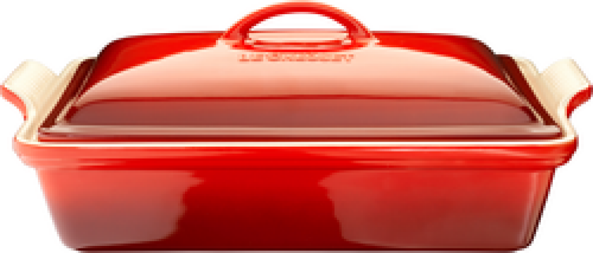FAT HERITAGE REKTANGULÆRT MED LOKK CERISE 33CM 2,9L