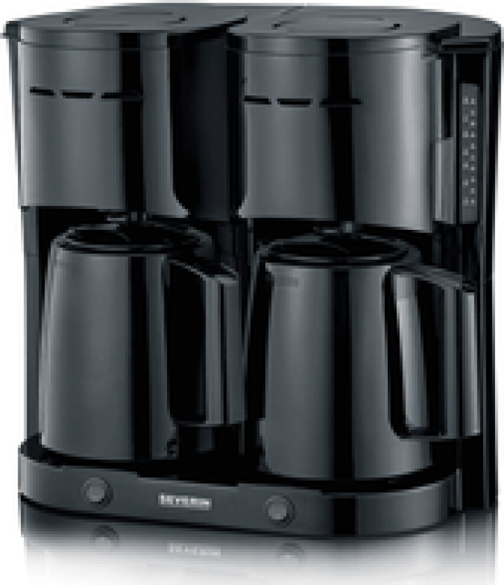KAFFETRAKTER DOBBEL MED 2 TERMOKANNER 1000 WATT SVART