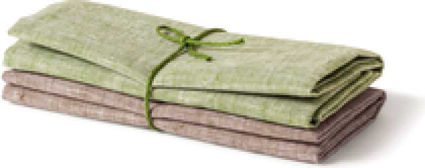 KJØKKENHÅNDKLE 100% LIN 2STK GRØNN/BRUN 50X70CM