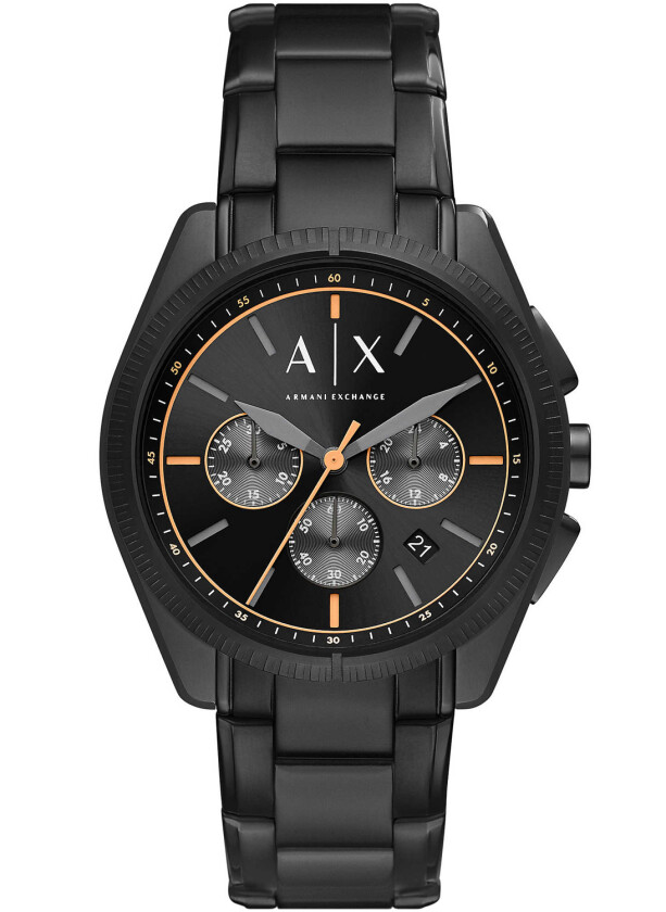 Giacomo AX2852 - Kvarts - Sort - Herreklokker - Rustfritt stål - ledd m/pin - Mineral