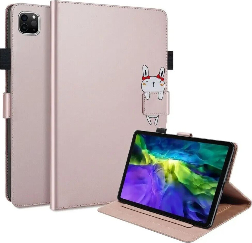 iPad Pro 11" (2022 / 2021 / 2020) Flip Deksel i Skinn med Dyremotiv - Rosa