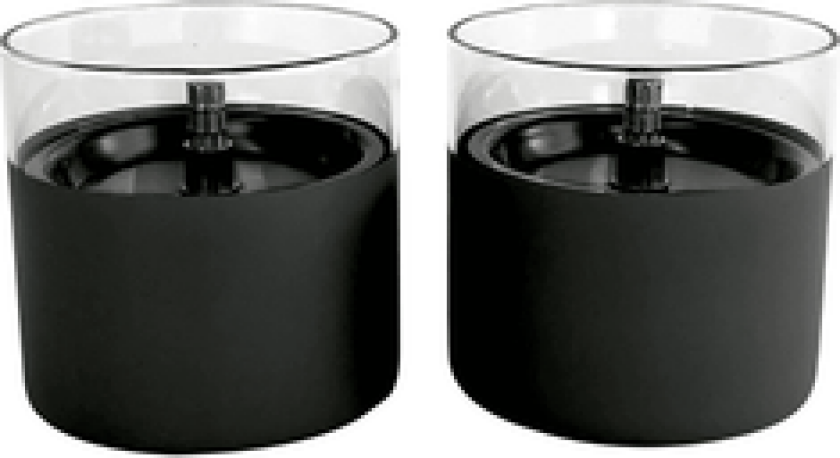 Bilde av BORDLYKT 8CM 2STK GRÅ LILLY GLASS